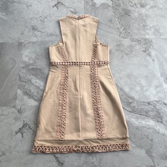 Free People Nude Skyscraper Bodycon Mini Dress Crochet Womens Small S - Picture 2 of 8